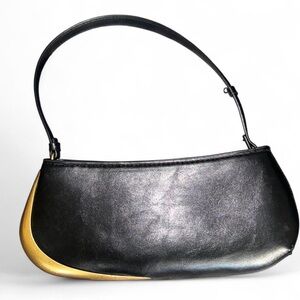 Zara Elegant Black and Gold Metal Detail Women's Bag